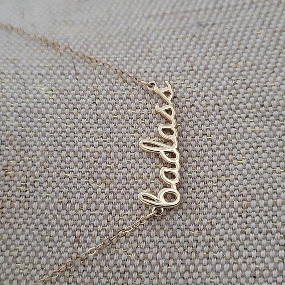 "Badass" Gold Minimalist Necklace with Dainty Pendant - Picture 1 of 4